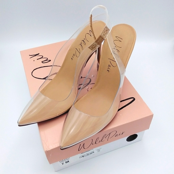 Darcie Slingback Clear Vinyl Pumps 